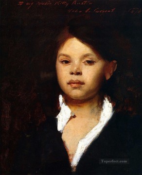  head Oil Painting - Head of an Italian Girl portrait John Singer Sargent